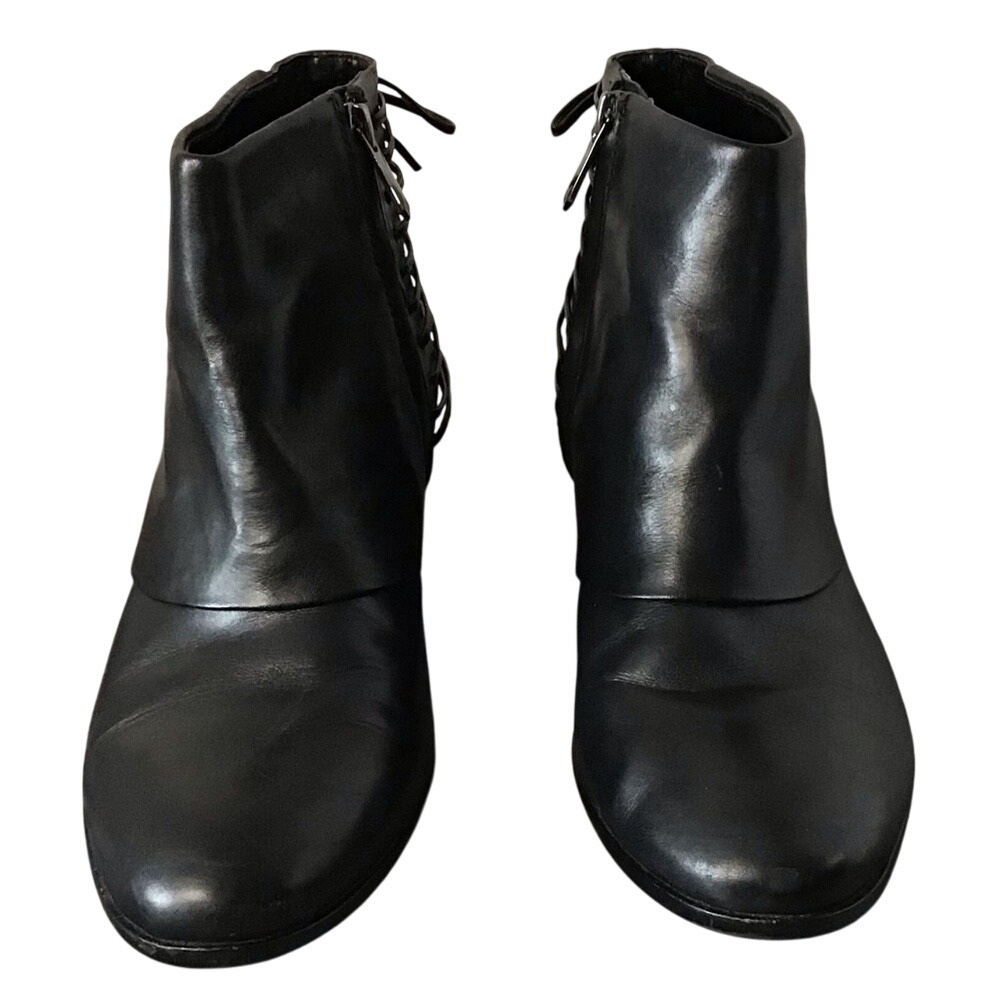 Sam Edelman Princeton $170 Black Leather Laced Ankle Boots Booties 7 - Picture 1 of 6